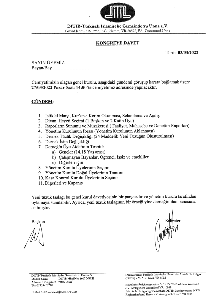2022 - Kongreye davet