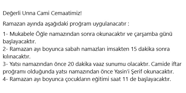 2023 Ramazan Ayı Mukabele - Unna