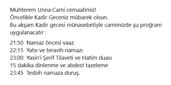 Kadir Gecesi - 2022
