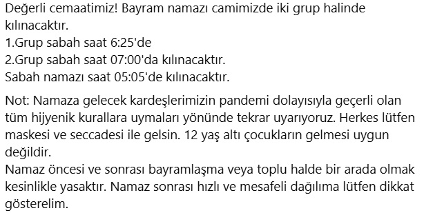 Ramazan Bayramı - 2021 - Unna