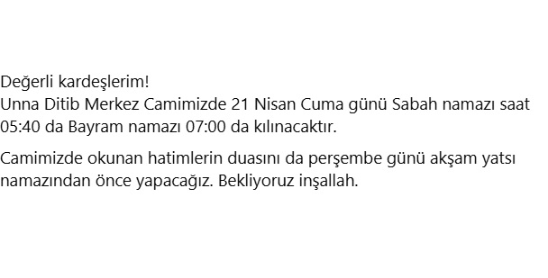 Ramazan Bayramı - Unna - 2023