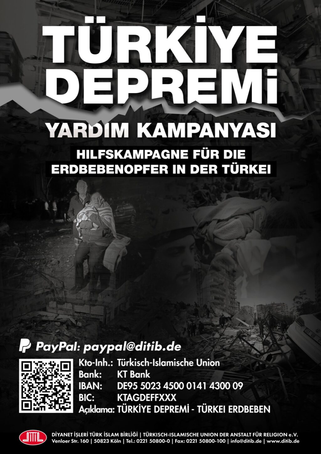 Türkiye Depremi Yardım Kampanyası - Hilfskampagne für die Erbebenopfer in der Türkei - 2023