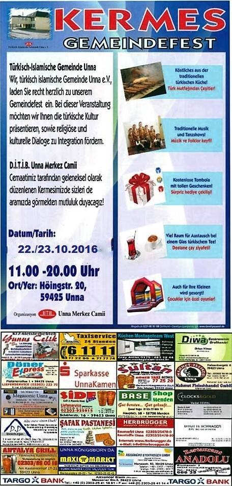 DITIB Unna Gemeindefest / Kermes - 22./23.10.2016