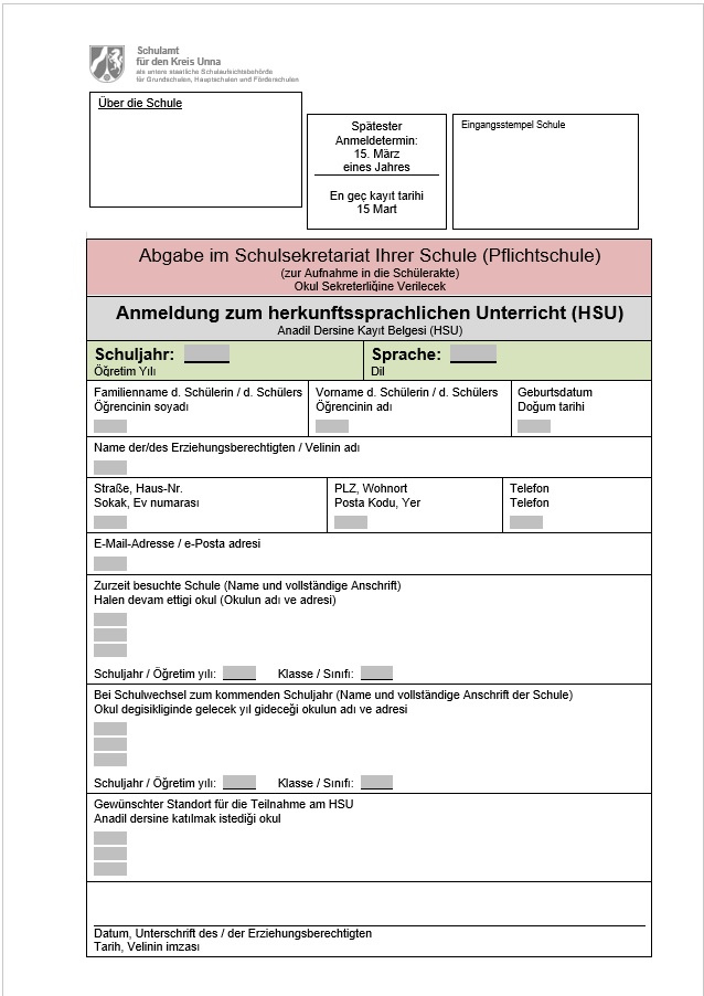 Türkçe anadil dersine kaydettirmeyi unutmayalım.