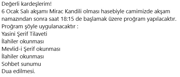 Miraç Kandili 2024 - Unna