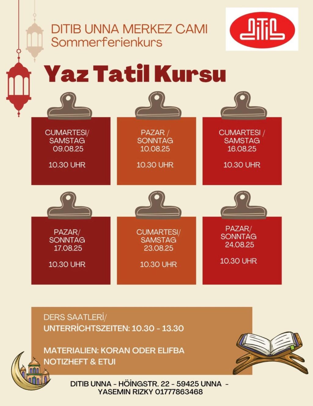 Yaz Tatil Kursu - Sommerferienkurs 2025