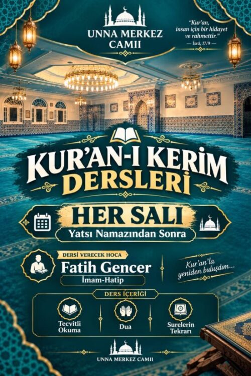 Kur'an-ı Kerim Derslerimiz Başlamıştır